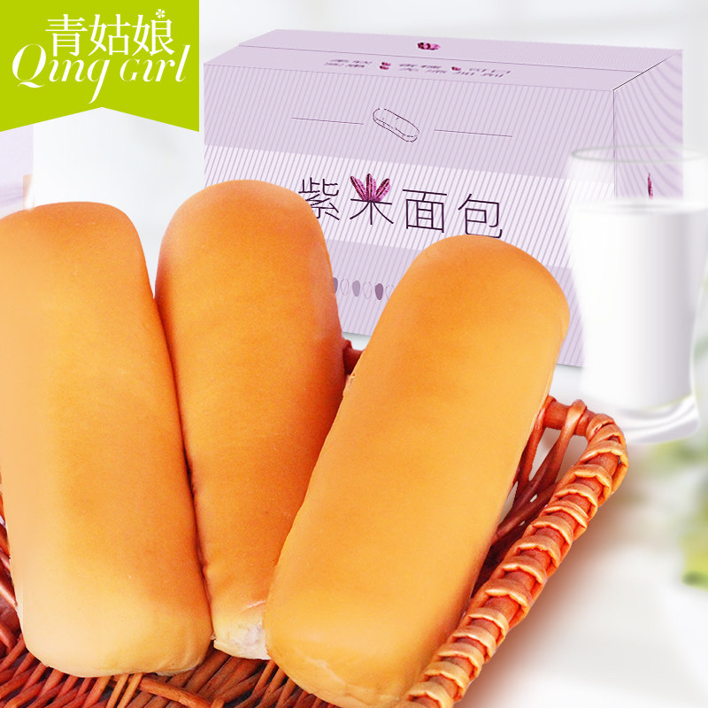 青姑娘长条紫米面包 青姑娘食品西式糕点
