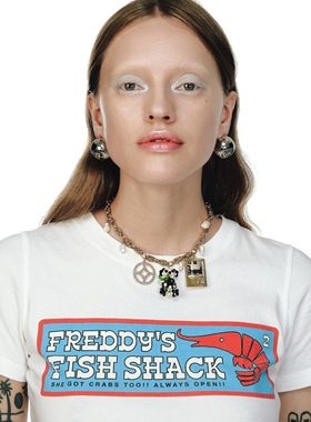 TysGrocery A/W23 PRAY 回忆影像手工编织水晶珍珠熊猫项链