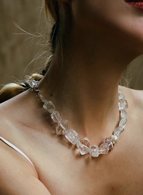 水晶原矿石颈链原创设计