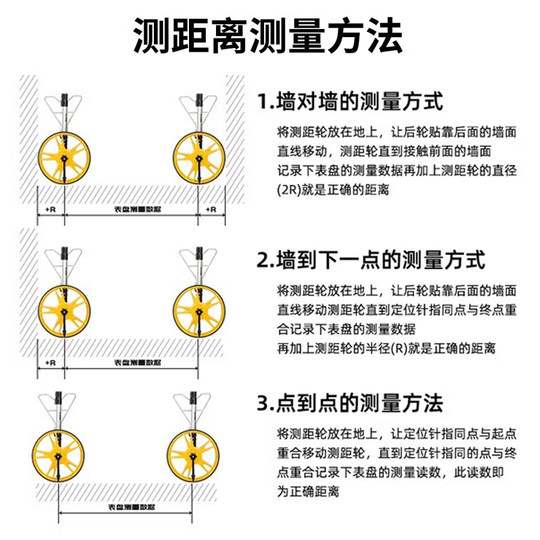 得力测距轮测量手推滚轮式户外量地量路推尺滚尺数显高精度测距仪