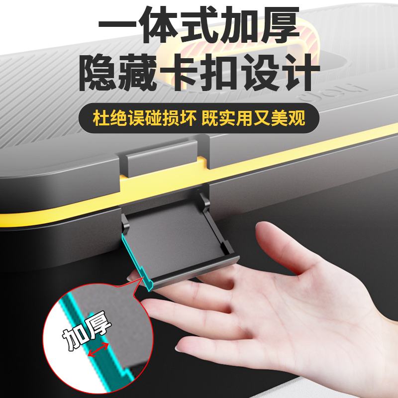 得力五金工具箱收纳盒家用多功能收纳整理箱美术车载电工维修套装