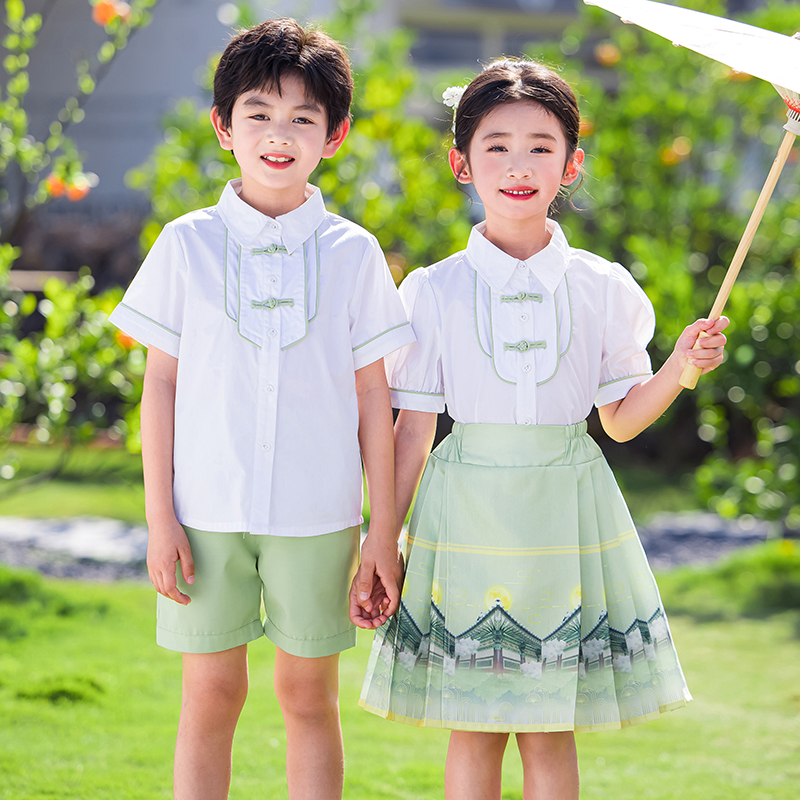 六一儿童演出服小学生班服夏季马面裙汉服幼儿园服合唱朗诵表演服