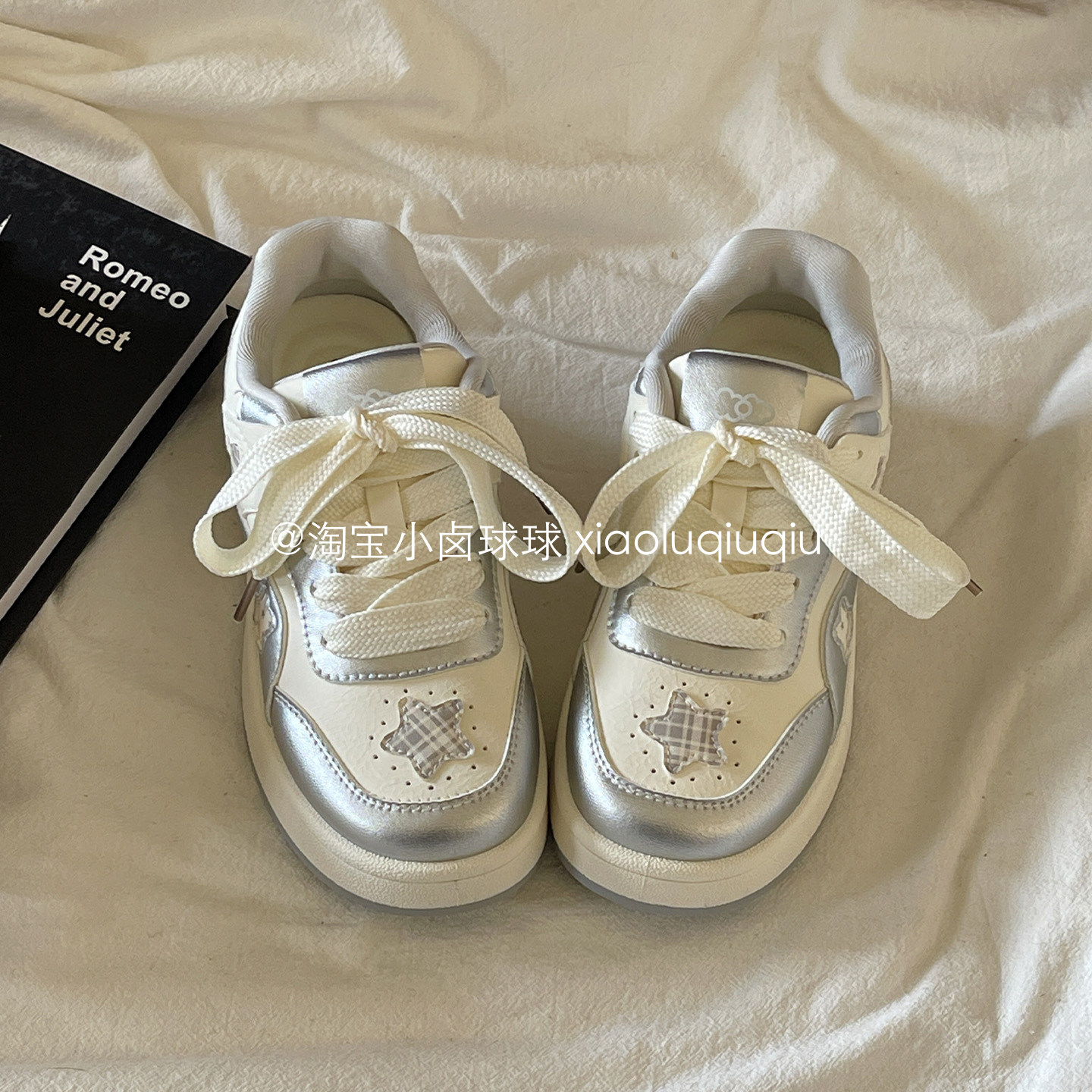 小卤球球 2026春季新款厚底小白鞋子百搭学生星星板鞋休闲面包鞋,淘宝优惠券,粉丝福利购,淘宝优惠卷