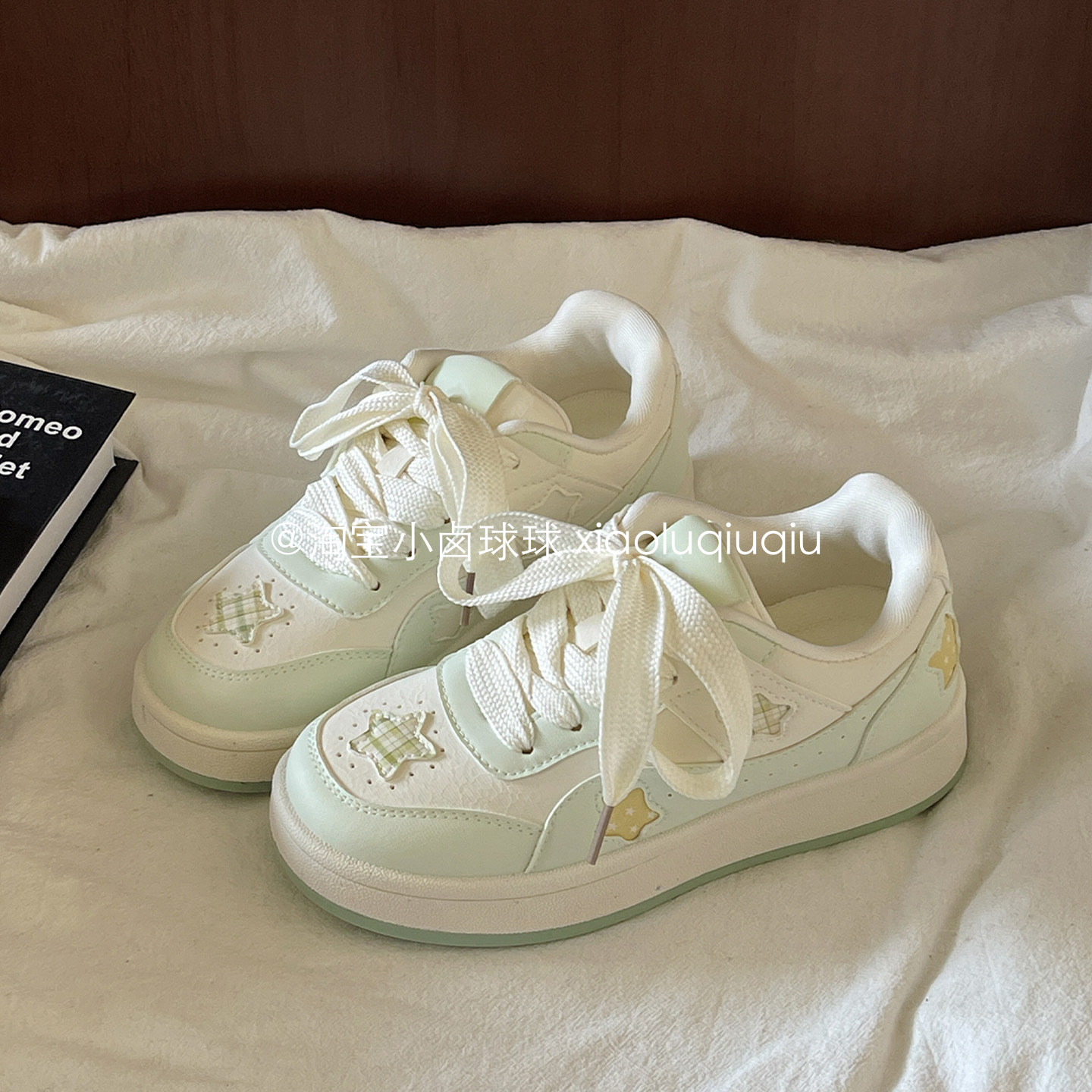 小卤球球 2026春季新款厚底小白鞋子百搭学生星星板鞋休闲面包鞋,淘宝优惠券,粉丝福利购,淘宝优惠卷