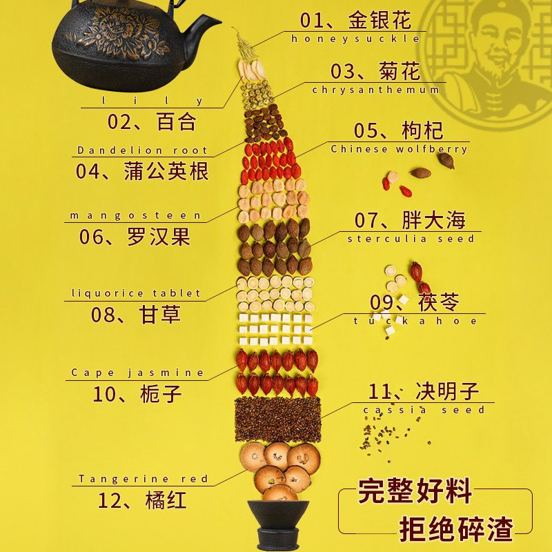老谷头双盒可搭配包润喉胖大海 老谷头谷记养生茶