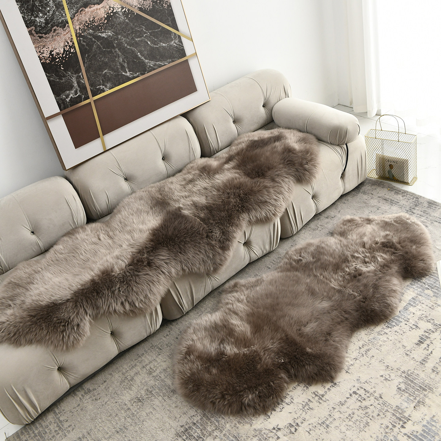 小沙纯羊毛地毯羊毛沙发垫客厅卧室床边柜边地毯飘窗垫椅垫坐垫毯