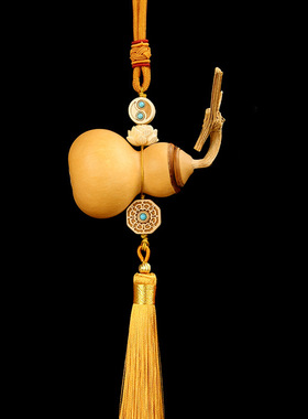 葫芦挂件开口门对门真葫芦摆件天然木五帝钱玄关客厅门口大号文玩