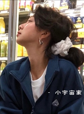 Fever同款芭蕾少女奶白大肠发圈