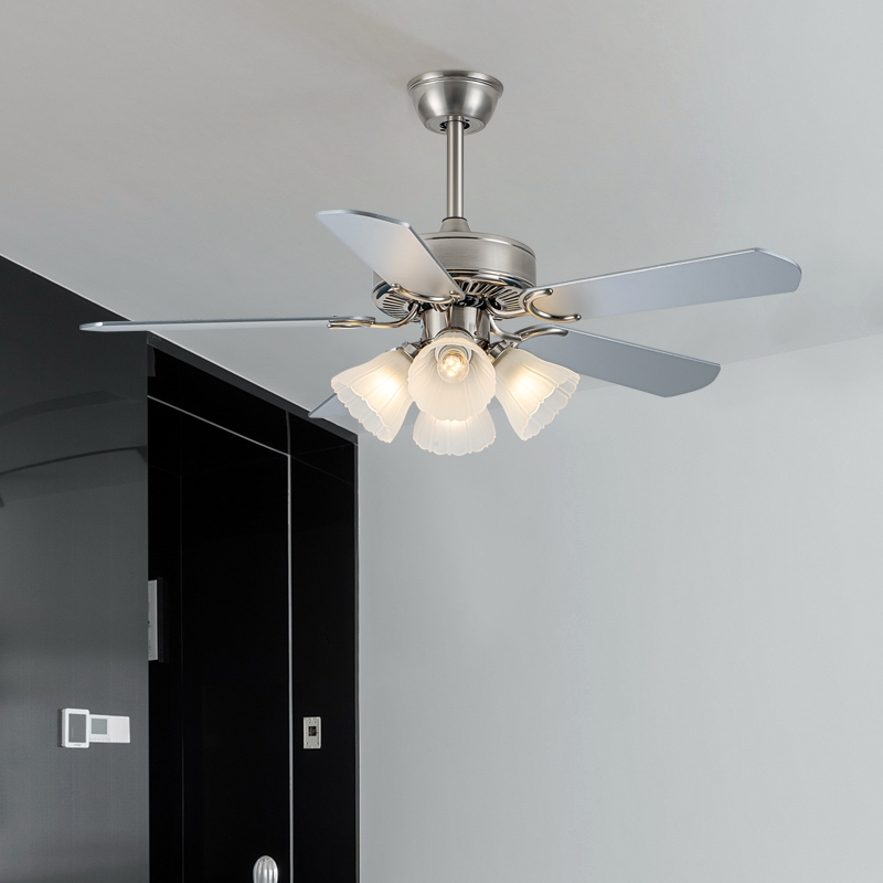 42寸实木电风扇吊灯欧式吊灯风扇一体餐厅客厅家用大风力带灯吊扇 - 图3