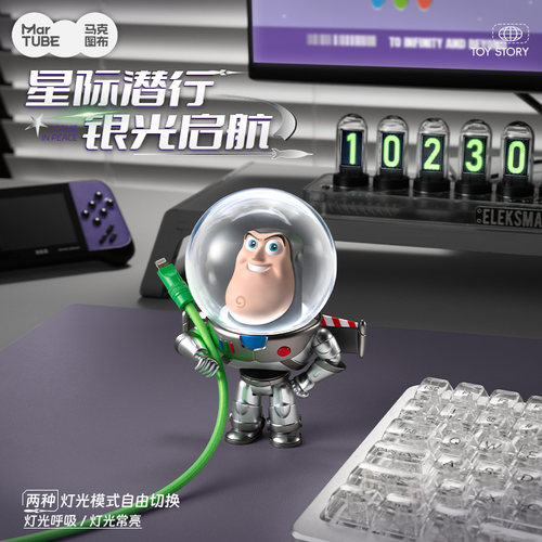 马克图布巴斯光年泡泡头潮玩灯玩具总动员摆件迪士尼手办盲盒周边 - 图0