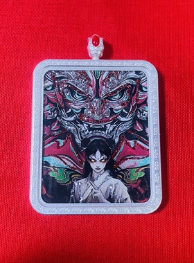 三坛海会哪吒彩晶唐卡国潮古风创意时尚民族风复古吊坠项链