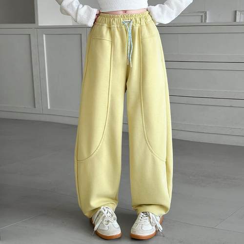 女童裤子春秋款2025新款中大童弯刀裤女孩卫裤香蕉裤初中生运动裤 - 图2