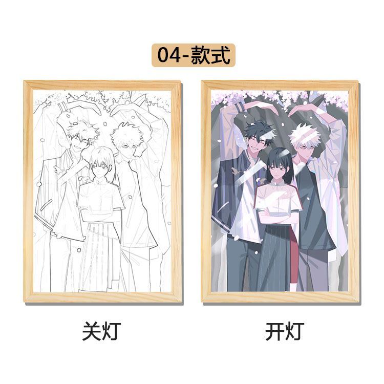 时光代理人动漫灯光画小夜灯摆件卧室床头电视柜礼物三色氛围灯新 - 图3