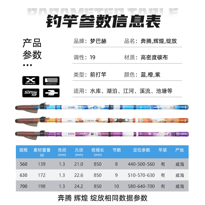 梦巴赫浪斗士奔腾辉煌绽放前打竿谷麦逗钓杆超轻19调 威远钓鱼人 - 图1