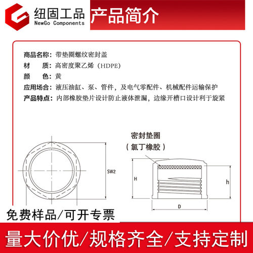 美制UNF内螺纹保护盖防尘盖塑料塞头保护盖尼龙堵头螺纹密封盖塞 - 图2