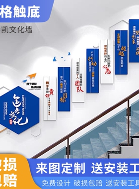 楼梯文化墙定制企业公司员工走廊