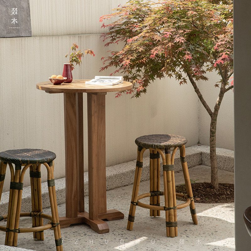 叕木|东南亚藤艺\酒吧咖啡厅商用吧台凳天然藤编民宿酒店高脚凳子,淘宝优惠券,粉丝福利购,淘宝优惠卷