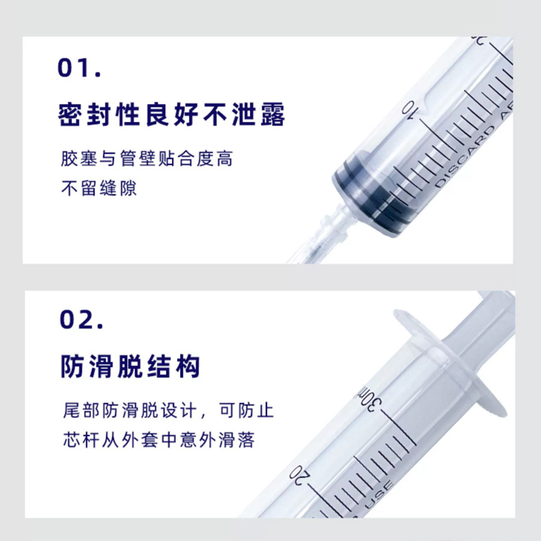 医用无菌1ml/5/10/30毫升用剂一次性注射器带针头针管针筒注器JK - 图2