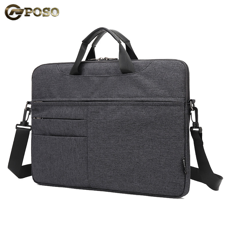 电脑包定制图案印logo公文包男士 poso箱包男士包袋