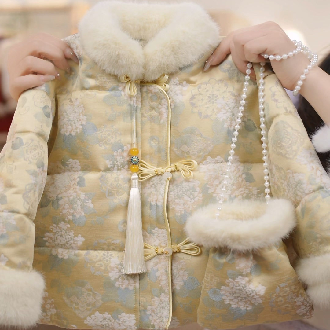 【梨花】带包包拉链SC865女童冬季国风夹棉加厚新中式外套拜年服,淘宝优惠券,粉丝福利购,淘宝优惠卷