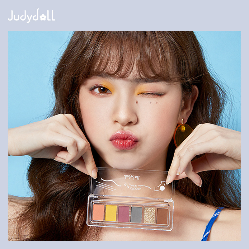 judydoll橘朵旗舰店Judydoll橘朵玩趣六色眼影盘顺滑珠光哑光日常油画盘跳色便携带0