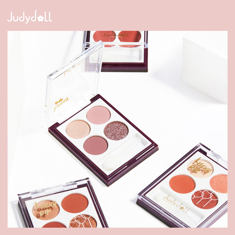 judydoll橘朵旗舰店Judydoll橘朵四色眼影盘玫瑰南瓜橘棕酒红豆沙珠光哑光便携0