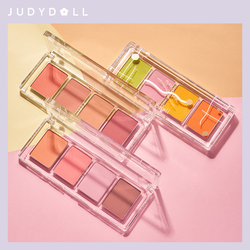judydoll橘朵旗舰店Judydoll橘朵玩趣四色腮红盘丝滑哑光彩虹蜜桃盘可扣盘1