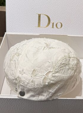 2026巨好看前进帽轻薄透气鸭舌帽破洞百搭文艺画家帽绣花贝雷帽潮