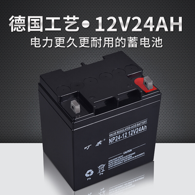 12V24AH铅酸蓄电池免维护太阳能板路灯杀虫灯LED光伏UPS音响电瓶-图2