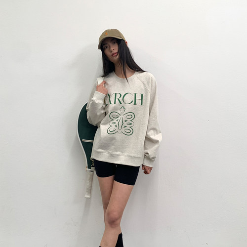 roaringwild a arch 咆哮野兽 圆领宽松印花毛圈上衣纯棉男士卫衣 - 图2