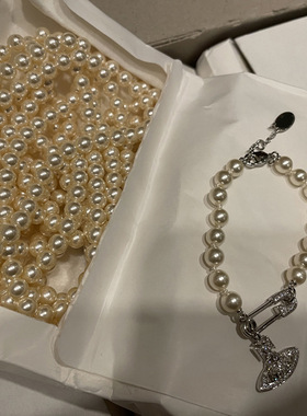 别针珍珠手链土星回形针手饰施家珍珠手链博主种草