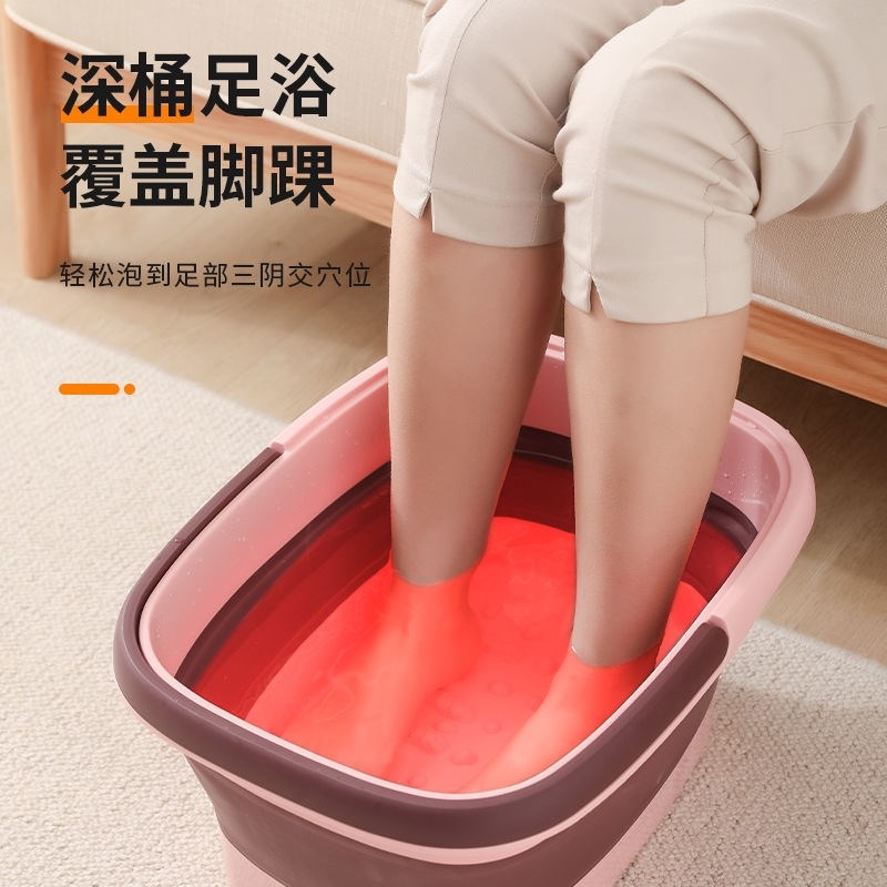 折叠泡脚桶塑料泡脚盆家用过小腿膝盖高深养生足浴熏蒸神器 - 图2