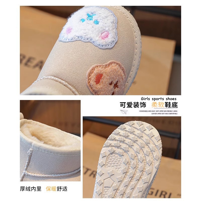 儿童雪地靴2023冬季新款韩版女童加绒加厚棉鞋中大童时尚可爱短靴
