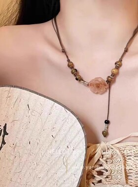 A「她非池物」波西米亚禅意长款羽毛项链女复古民族风装饰吊坠