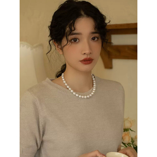 拍3！法式轻奢气质锁骨珍珠项链女