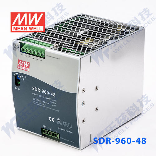 明纬48V电源960W SDR-960-48 导轨式220V转48V可并联150%峰值功率 - 图1