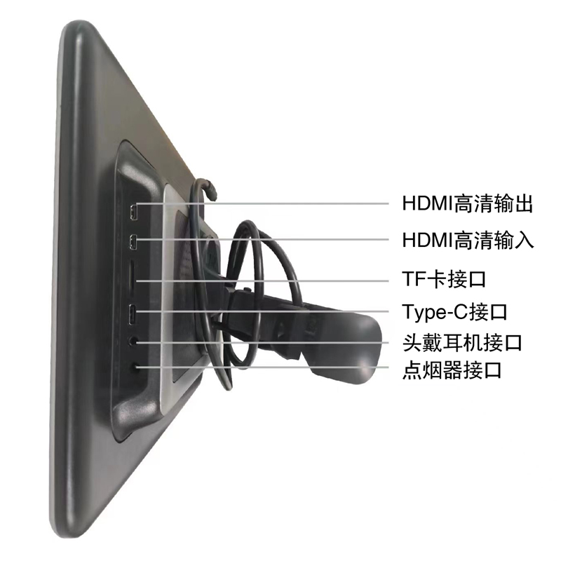 11.6寸氛围灯安卓网络车用后排头枕挂式电视全视角IPS屏高清HDMI-图2