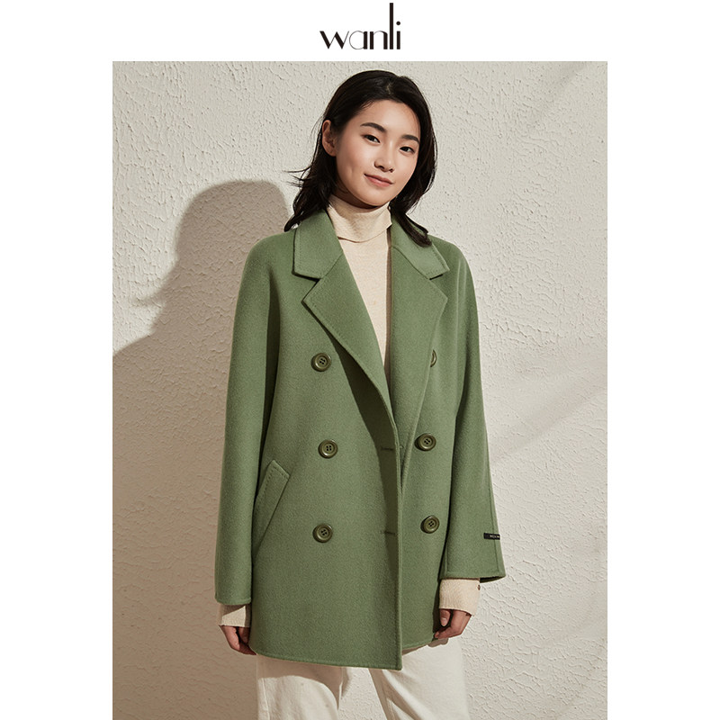 万丽(服饰)秋冬款2020双面呢女外套 万丽服饰毛呢外套