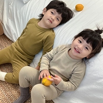 Duvet Children Warm Underwear Suits for men and women Sleeping Clothes Autumn Winter Without Bones in Autumn Clothing Autummy Pants Pure color