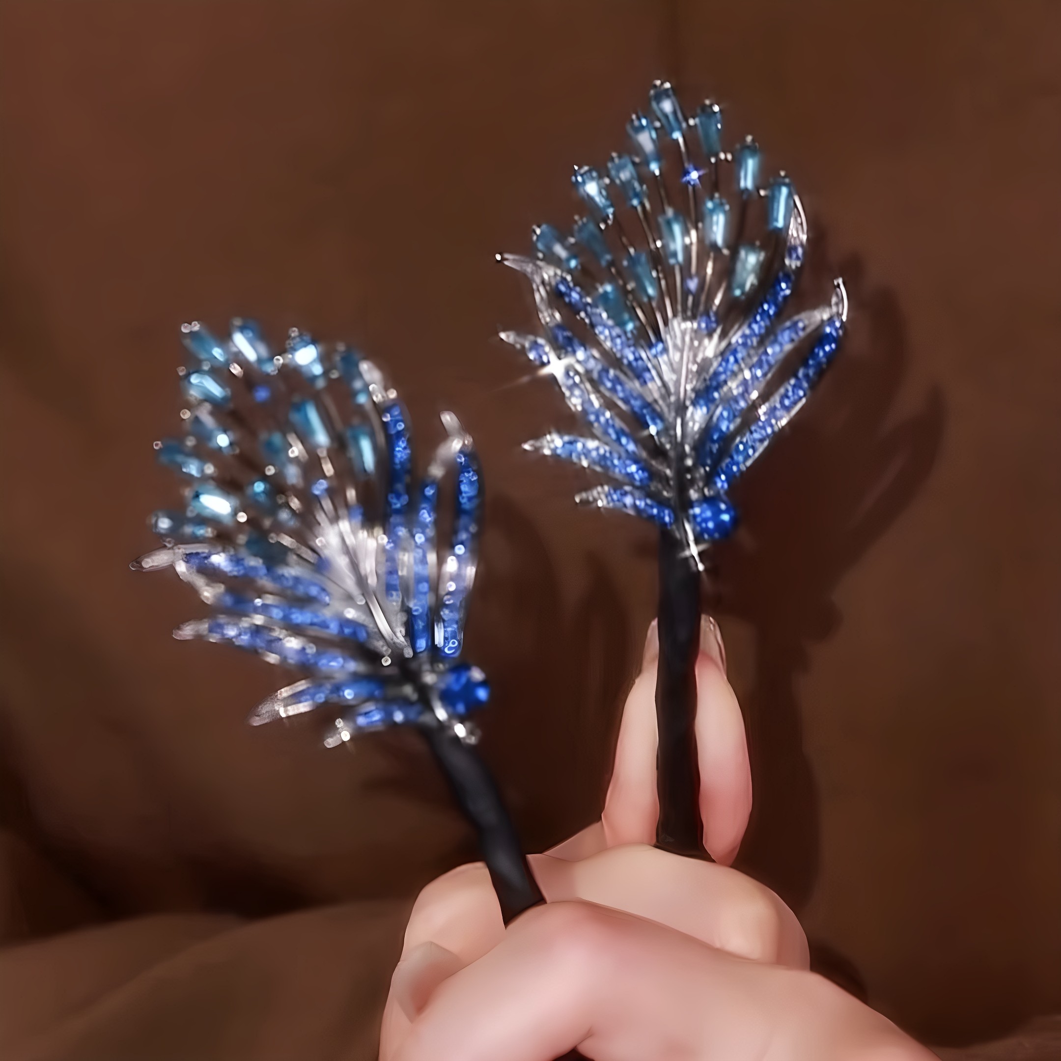 懒人丸子头卷发神器发簪中式风双孔雀丸子头盘发器优雅大方头饰女,淘宝优惠券,粉丝福利购,淘宝优惠卷