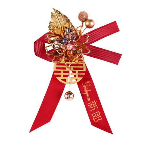 结婚胸花用品襟花新郎新娘伴郎伴娘花大全婚礼用父母胸针家人全套 - 图0