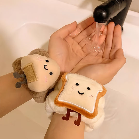 Cute Cheese Toast Face Wash Wristband Anti-Drip