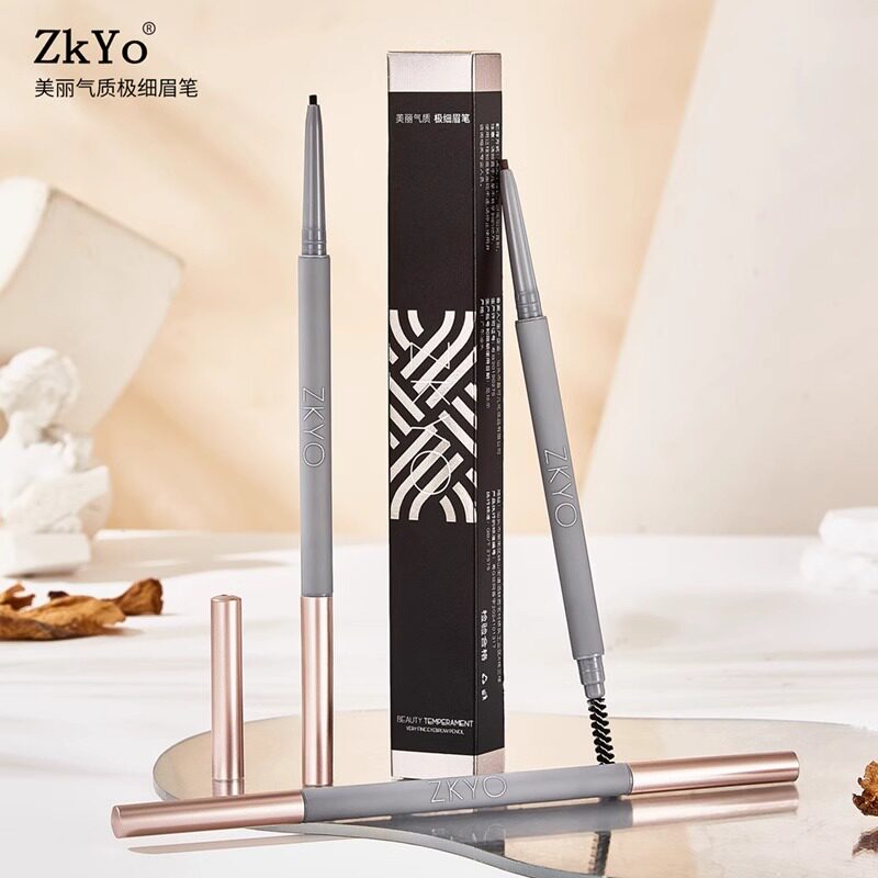 双头纤细眉笔防水防汗不脱妆自然易上色持久不晕染极细支平价