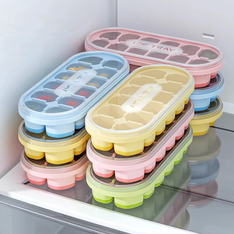 按压冰块模具冰格制冰盒冻冰块家用储存冰箱辅食自制储冰磨具神器 - 图2