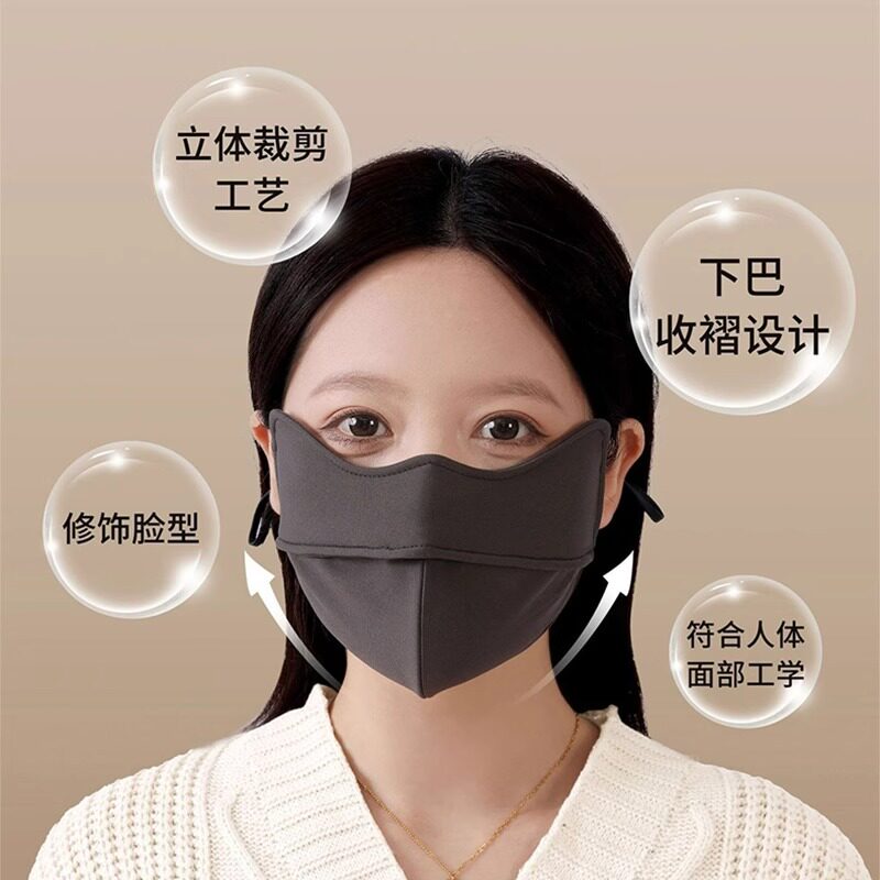 秋冬保暖口罩骑行防风防寒面罩立体无痕女时尚显瘦修饰脸型可水洗