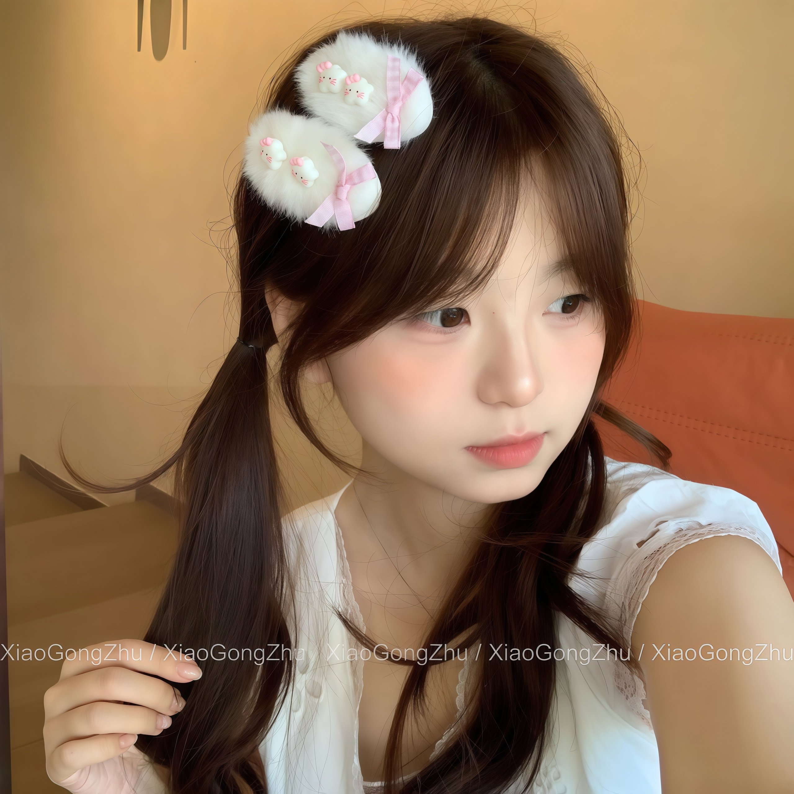 可爱毛绒猫发夹秋冬毛茸茸星星卡通发卡少女甜美发饰刘海毛绒夹,淘宝优惠券,粉丝福利购,淘宝优惠卷