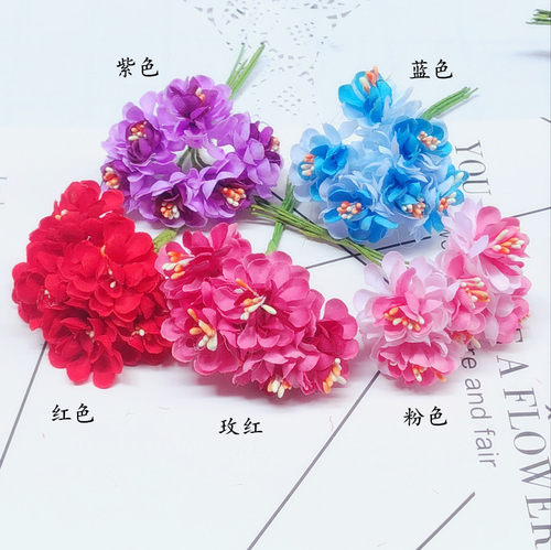 仿真双色绢花DIY手工头饰发饰装饰花环手环材料渐变多层菊花 - 图2