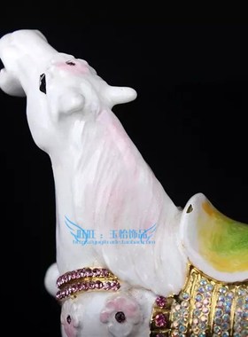 精选俄罗斯锡金属工艺品生肖动物啼叫的白马O摆件家居饰品柜台摆