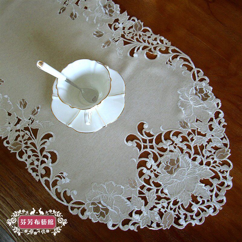 精选桌布布艺欧式现代田园刺绣镂空餐桌布台布茶几Z巾桌旗餐垫,淘宝优惠券,粉丝福利购,淘宝优惠卷
