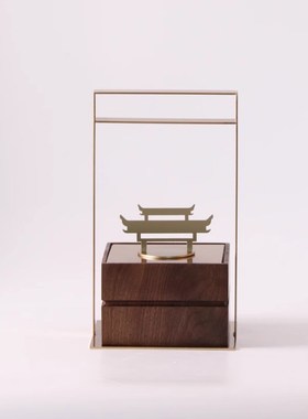 优选现代轻奢实木提盒桌面摆件新中式样板L间橱柜酒柜摆设酒店软